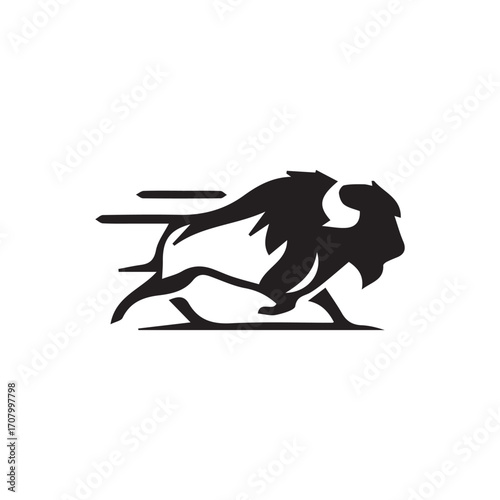 2d bison logo with white background