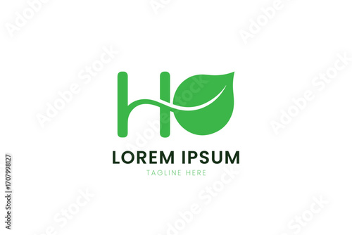 Minimalist green leaf logo design simple modern eco-friendly brand identity