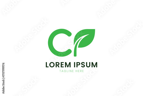 Minimalist green leaf and letter c logo design for eco-friendly businesses