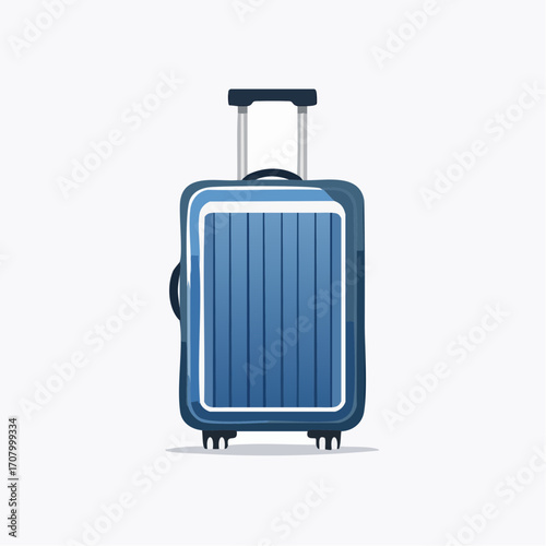 Illustrative depiction of a blue travel suitcase, suitable for vacations and business trips