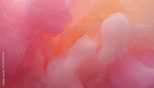 Abstract floral dreamscape with pastel hues of pink, orange, and coral