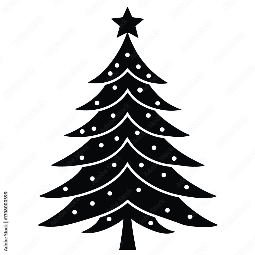 Obraz premium christmas tree vector icon