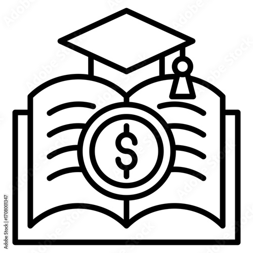 Education Cost line icon