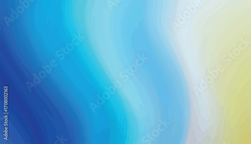 Dynamic Blue and Yellow Gradient Abstract Background with Smooth Wavy Blends and Luminous Tones for Modern Design