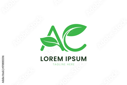 Minimalist green leaf logo design for nature eco-friendly brands and organic businesses