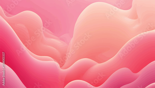 Abstract Pink Fluid Waves Smooth Gradient Background