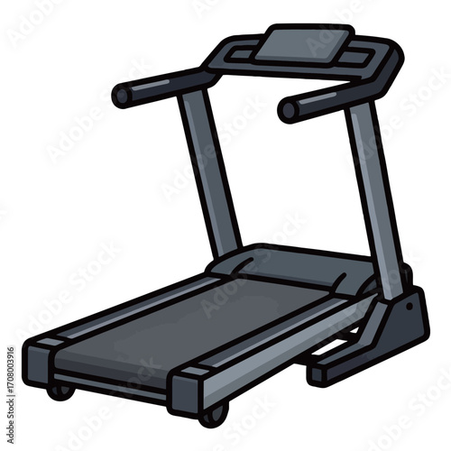 A detailed, modern treadmill illustration, great for health, fitness, and active lifestyle projects.
