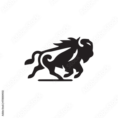 2d bison logo with white background