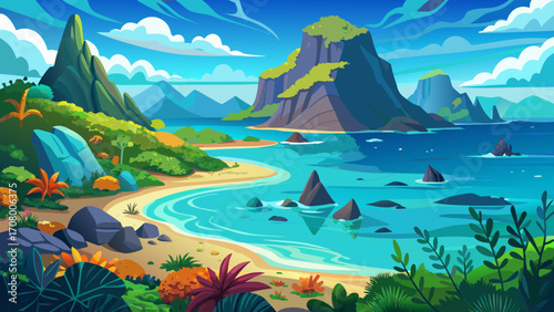 Fernando de Noronha Marine Reserve in Brazil offers turquoise waters, dramatic volcanic cliffs, and protected coral reefs, a sanctuary of pristine beauty and environmental importance in the tropical A
