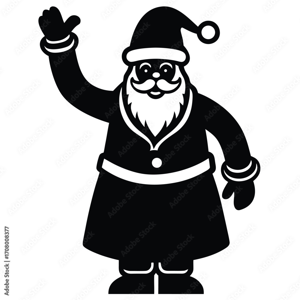 Naklejka premium santa waving vector icon