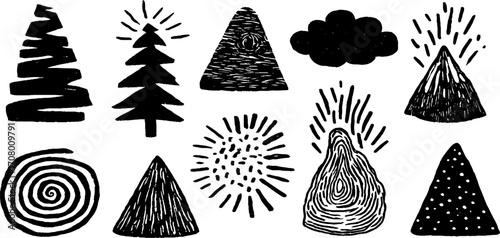 Volcanic inspired textures and spirals for creative design projects