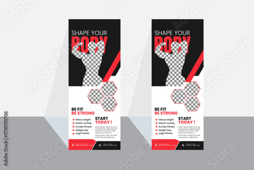 Workout Rollup Banner | Fitness Center Advertising Design