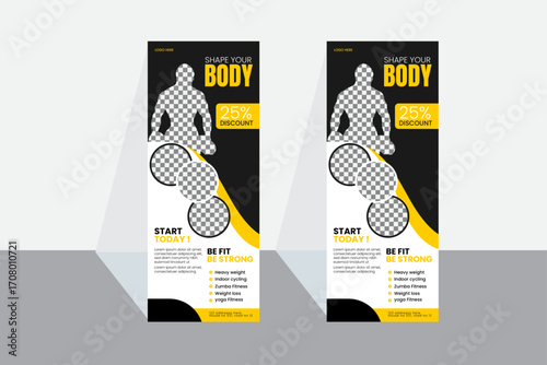 Workout Rollup Banner | Fitness Center Advertising Design