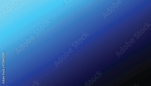 Smooth vector background with a soft light blue and dark blue to black diagonal gradient