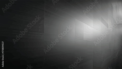 Abstract Dark Grey Tunnel with Light at the End