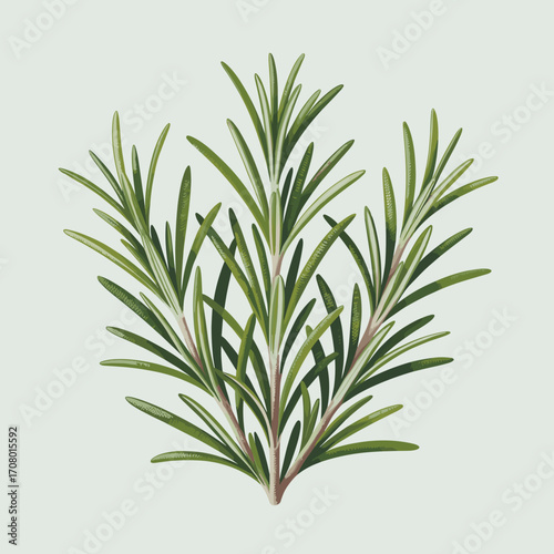 Fresh Rosemary Sprig Vector Illustration