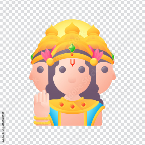 Brahma Hindu God Icon