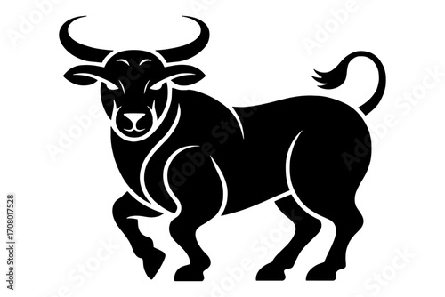 silhouette of bull symbol representing strength and power