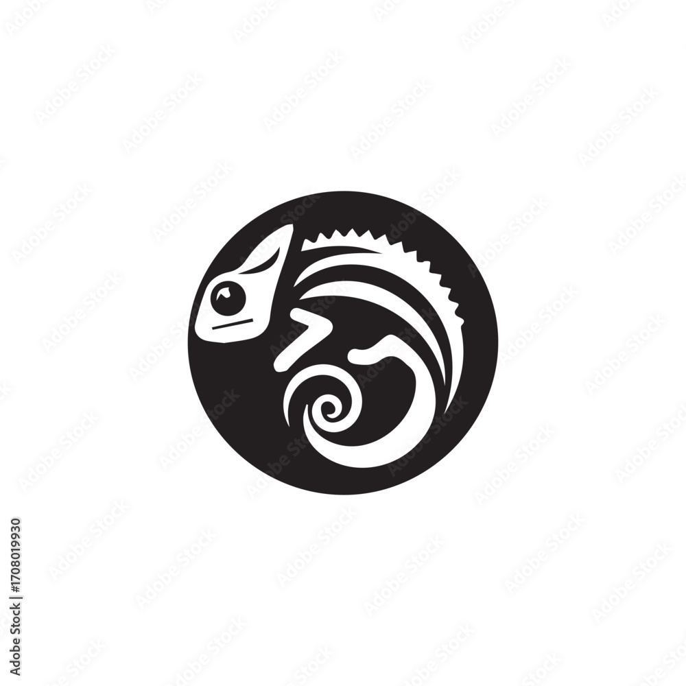 Obraz premium 2d chameleon logo with white background