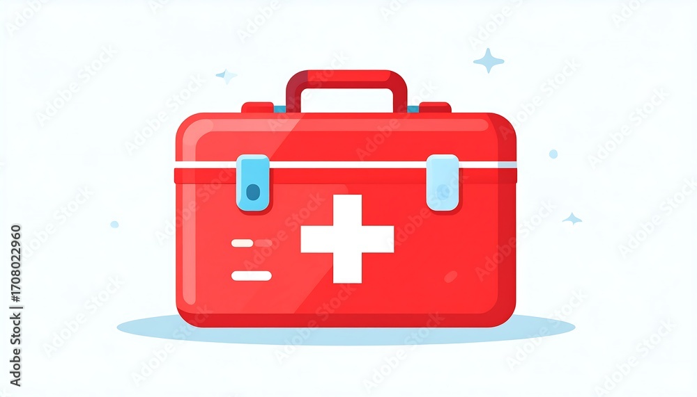 Obraz premium Red first aid kit