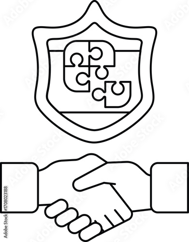 A puzzle piece is shown next to a shield