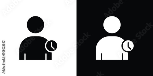 User time icons. glyph vector icon. Vector illustration eps 10