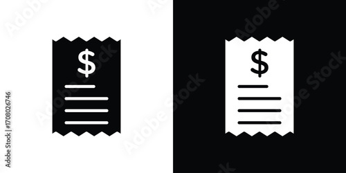 Receipt icons. glyph vector icon. Vector illustration eps 10