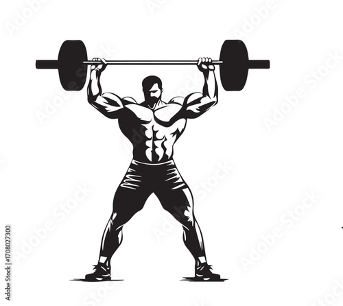 silhouette of a man lifting weights