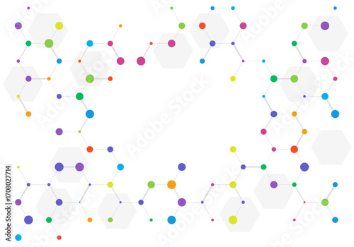 Abstract background of molecular structures. Molecules or DNA strand, genetic engineering, neural network, innovation technology, scientific research. Technological, science and medicine concept