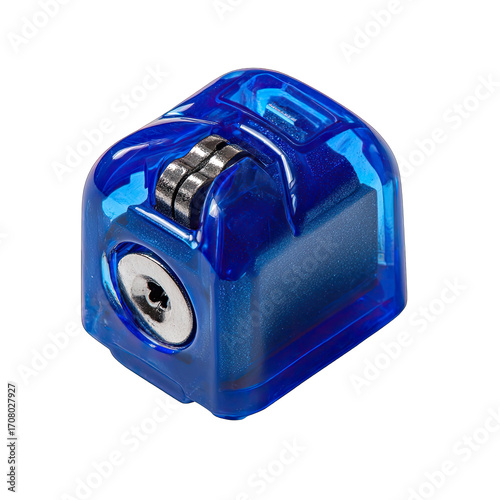 Blue cube-shaped security tool