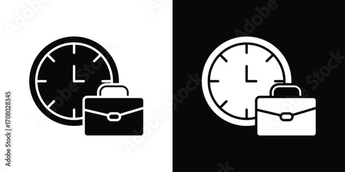 Office time icons. glyph vector icon. Vector illustration eps 10