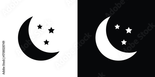 Moon stars icons. glyph vector icon. Vector illustration eps 10