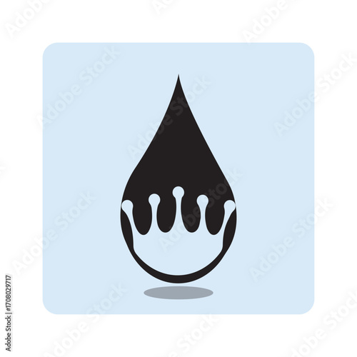 Oil droplet with crown shape logo