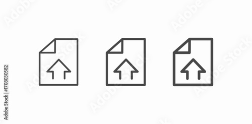 document upload with arrow icon sign vector