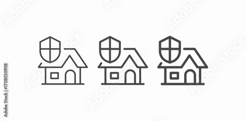 house shield protection icon sign vector