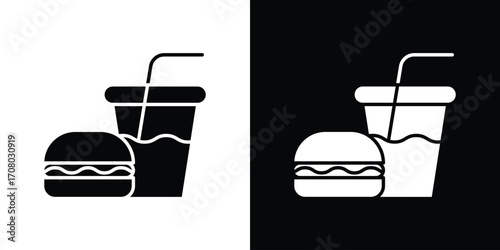 Hamburger soda icons. glyph vector icon. Vector illustration eps 10