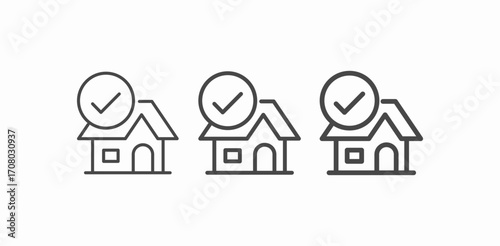 house with checkmark icon sign vector