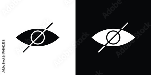 Eye crossed icons. glyph vector icon. Vector illustration eps 10