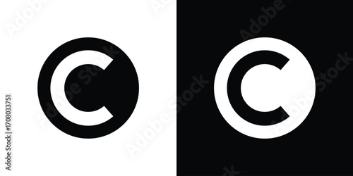 Copyright icons. glyph vector icon. Vector illustration eps 10