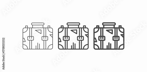 a briefcase with straps icon sign vector