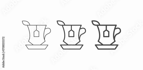 a cup with tea bag icon sign vector