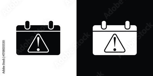 Calendar exclamation icons. glyph vector icon. Vector illustration eps 10