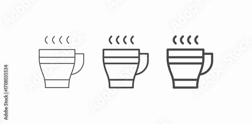 a steaming hot mug icon sign vector