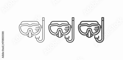 a scuba diving mask icon sign vector