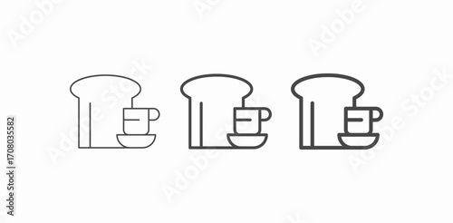 a toast with coffee icon sign vector