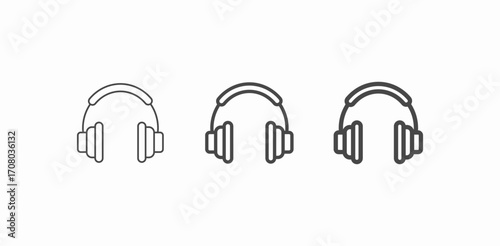 headphones audio device icon sign vector