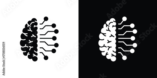 Brain circuit icons. glyph vector icon. Vector illustration eps 10
