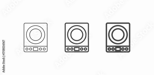 induction cooktop icons icon sign vector