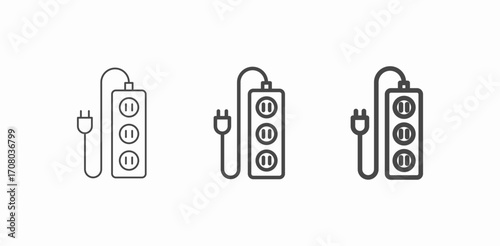 power strip outlets icon sign vector