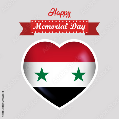 Happy Memorial Day Syria Flag Heart Banner Free Download Happy Memorial Day Syria Flag Heart Banner - GFXLoad